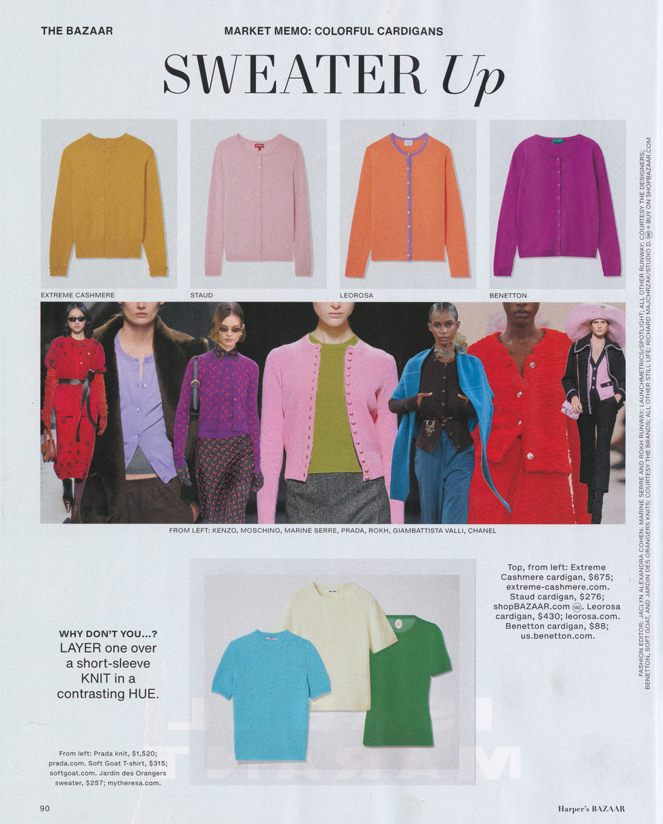 LEOROSA, article: HARPER'S BAZAAR, SWEATER UP (thumbnail)